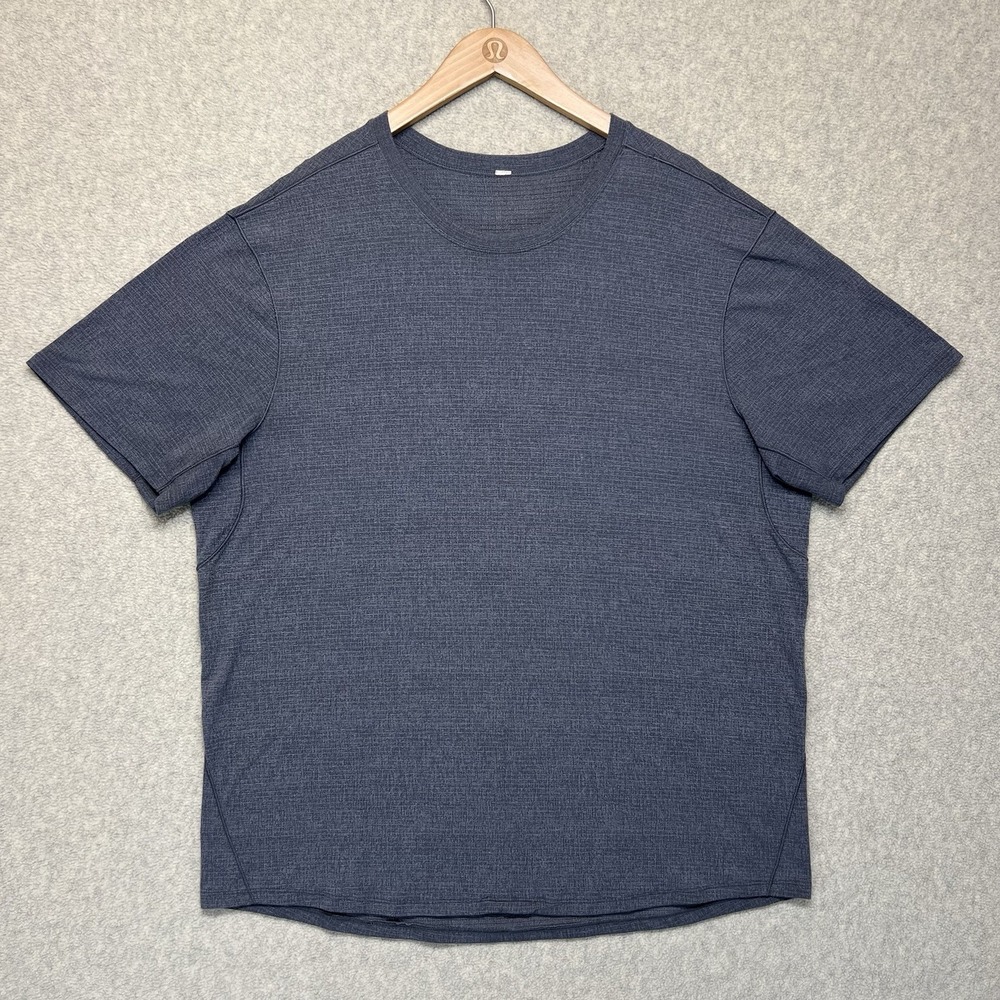 Lululemon Men's Metal Vent Tech Short Sleeve Shirt Blue Heather‎ Athletic XL